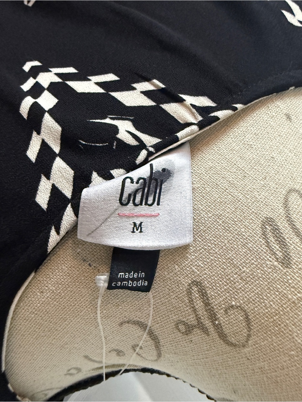 Cabi X-Factor Dress 6369 Black White Floral Geometric Faux Wrap Mini Medium NEW - Picture 6 of 10